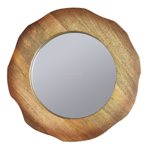 Miroir mural rond en bois fait à la main, de luxe, écologique, durable, style Art déco, pour salon, salle de bain et chambre à coucher, décoration de haute qualité - Product Image 2