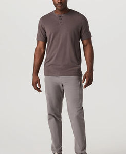 Camiseta informal con botones para hombre, diseño liso bordado de punto transpirable con patrón de letras negras, 200 gramos - Product Image 4