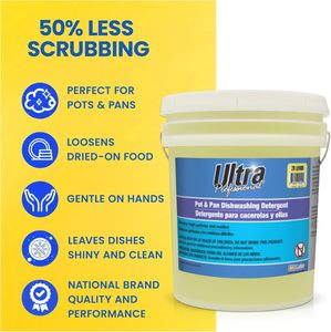 Détergent liquide pour la vaisselle en pot de 5 gallons, parfum citron, agent nettoyant pour la graisse, pour la cuisine domestique - Product Image 2