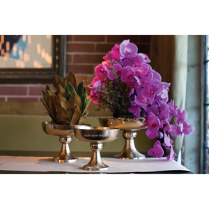 Decoración de boda, florero de pedestal dorado para centros de mesa de boda, cuencos de flores de compota de Metal de alta calidad - Product Image 2