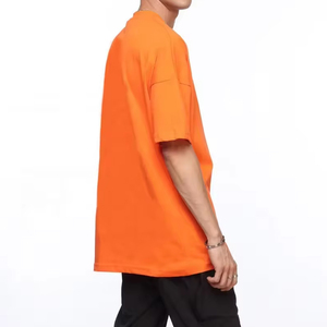 100% coton surdimensionné Crop Boxy t-shirt hommes goutte épaule Streetwear luxe haute qualité logo personnalisé plaine t-shirt - Product Image 3