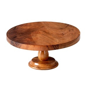 <b>Kitchen</b> <b>Accessories</b> Wooden Cake Stand With Lid 2 in 1 Multi-functional Round Display <b>Set</b> Candy Dessert Plate - Product Image 2