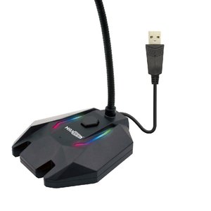 * เต้าเสียบ * ไมโครโฟนตั้งโต๊ะแบบยืดหยุ่นพร้อมไฟ LED RGB สำหรับทำงานวิดีโอแชทออนไลน์และเล่นเกมอิเล็กทรอนิกส์/คอมพิวเตอร์ - Product Image 3