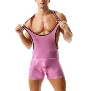 เสื้อมวยปล้ำออกกำลังกายผ้าเรยอนสุดเซ็กซี่สำหรับผู้ชายเสื้อบอดี้สูทจัมพ์สูทสำหรับใส่ออกกำลังกายและเล่นกีฬาชุดชั้นในชุดนอน - Product Image 3