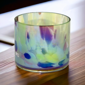 Iridescent Colorful Cylinder Glass Candle <b>Jars</b> Wholesale Christmas Decoration Trendy Holiday Decor Gift-Ready Candle Holders - Product Image 3