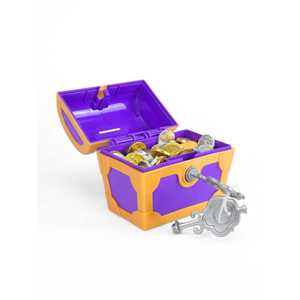 Cofre del Tesoro con Temática Pirata para Niños, Juguete de Plástico - Product Image 1