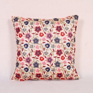 ปลอกหมอนอิงลายดอกไม้ปักครีมทำด้วยมือปลอกหมอนหลากสีดีไซน์ซับซ้อนหรูหราไร้กาลเวลา - Product Image 1