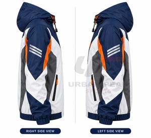 Chaqueta Cortavientos para Hombre con Paneles en Contraste en los Hombros, Corte Relajado y Estilo Urbano Atractivo - Product Image 4