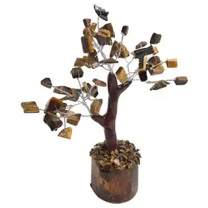 Amazing Small Size Tiger Eye 60 Beads Gemstone Tree For Decoration And Healing Buy From Planet Crystal Exports