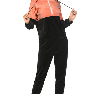 Chaqueta activa de 2 piezas con estampado sólido informal para mujer, chándal con capucha y cremallera, ropa de descanso para Otoño e Invierno para adultos, conjuntos de talla grande para mujer - Product Image 2