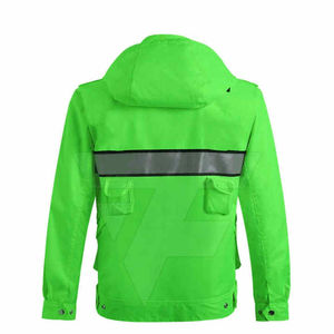High Visibility Reflective Safety <b>Work</b> Jacket Unisex Breathable Windproof <b>Waterproof</b> Cotton Fleece Lining EN Certified Needle - Product Image 2