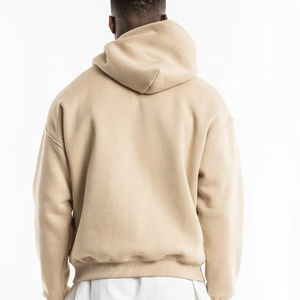 Sudaderas con capucha de felpa francesa en blanco personalizadas de alta calidad para hombres, ropa de calle, sudaderas con capucha de hombro caído de gran tamaño para fábrica - Product Image 5