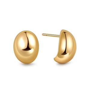 ต่างหูห่วงทรงหยดน้ำประดับเพชรขอบทองคำโรสโกลด์ 14k สำหรับงานปาร์ตี้ - Product Image 1