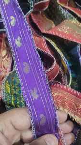 ริบบิ้นผ้าไหมถัก100% จากผ้าทอรีไซเคิลจากผ้าส่าหรีผ้าไหมสำหรับงานปักและถักโดยนักออกแบบเครื่องประดับศิลปินงานฝีมือ - Product Image 4