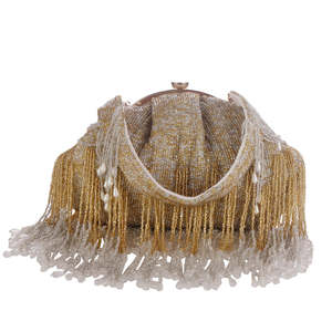 Pochette de Soirée Élégante Bohème Vintage de Créateur Broderie Perles Mariage Fête Femme Daim Ouvert - Product Image 4