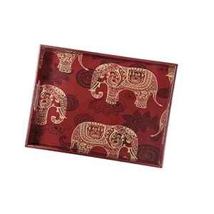 Plateau de service en MDF émaillé à motif floral élégant Rectangle Design moderne écologique Lavable au lave-vaisselle Utilisation pour les fêtes - Product Image 6