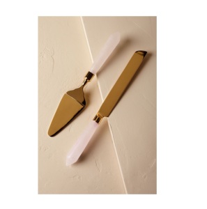 Ensemble de serveur de couteaux à gâteau en acier inoxydable pour table de mariage à la maison - Product Image 4