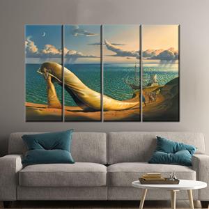 Impression sur toile abstraite d'art surréaliste par Vladimir Kush - Décoration de bureau moderne, 4P : encadrée - Product Image 1