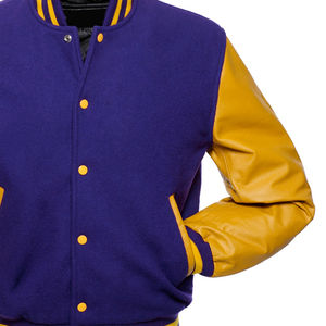 Blouson universitaire avec logo personnalisé pour femmes, blouson de baseball Letterman, manches en cuir personnalisées, broderie unisexe - Product Image 2