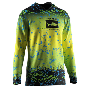 Sudadera con capucha de pesca por sublimación personalizada al por mayor protección UV camisa de pesca de rendimiento de manga larga de secado rápido - Product Image 3