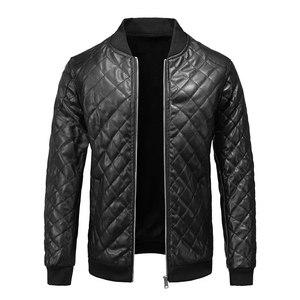 Meilleur fabricant, prix bas, veste en cuir pour homme de haute qualité, logo personnalisable sur le devant, coupe-vent d'hiver avec doublure en fausse fourrure - Product Image 1