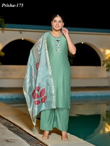 Moderno Traje Étnico de Georgette con Bordado a Mano para Universidad, Oficina y Eventos Sociales - Product Image 4