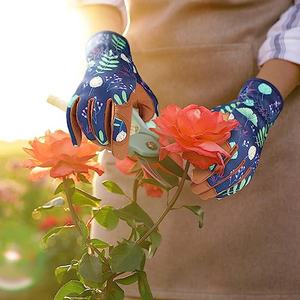 Gants de jardin en cuir imprimés personnalisés, élégants, durables, anti-chimiques, respirants pour femmes, pour le confort et la protection lors de toutes les tâches de jardinage - Product Image 4