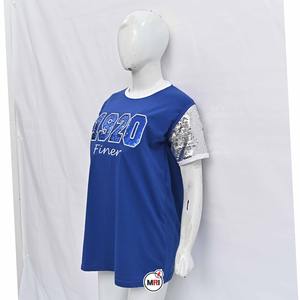 T-shirt décontracté à paillettes bleu jaune pour l'été à manches courtes SGR Lettre grecque Sororité Fraternité Graduation Party Logo 3D Design - Product Image 3