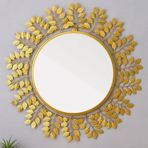 Modern iron round wall <b>mirror</b> with artistic woven frame design for stylish home decor elegant entryway <b>accent</b> and contemporary - Product Image 4