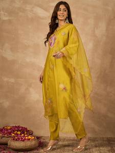 Conjuntos de Traje Salwar Kameez Chanderi, Diseño Moderno Reversible Bordado, Puro y Elegante, para Todas las Temporadas - Product Image 2