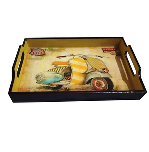 Plateau imprimé en bois Top Trending produit fait à la main ustensiles de cuisine utilisation pour l'hôtel et le restaurant meilleure qualité fabriqué en Inde - Product Image 2