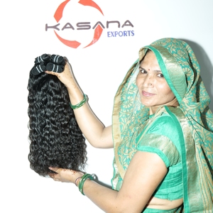 Cuticule alignée faisceau de cheveux bruts femmes noires 100% indien naturel non transformé vierge machine double trame Extensions de cheveux humains - Product Image 3