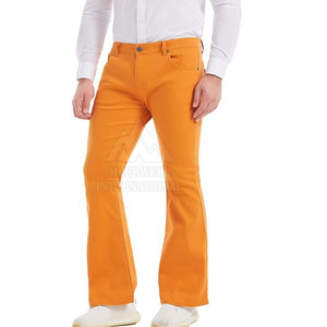 Pantalones acampanados de corte clásico para hombre, pantalones de pierna ancha de mezcla de algodón transpirable para todas las estaciones, pantalones acampanados para hombre - Product Image 2