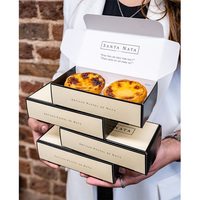 Vente en gros d'emballages personnalisés imprimés pour boîtes de Pastel de Nata, boîtes à tartelettes aux œufs, emballages pour boulangerie