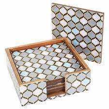 Juego de Posavasos de Alta Gama con Incrustaciones de Hueso, Novedad, Posavasos Decorativos para Bebidas, para Minoristas de Arte y Decoración y Proveedores de Hostelería - Product Image 3