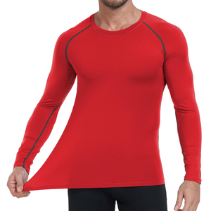 Compression Under <b>Base</b> <b>Layer</b> Tops Long Sleeve Gym Shirts Quick Dry ringer Gym Long Sleeve Blank Crew Fitness <b>Men</b> Shirts for Sale - Product Image 4