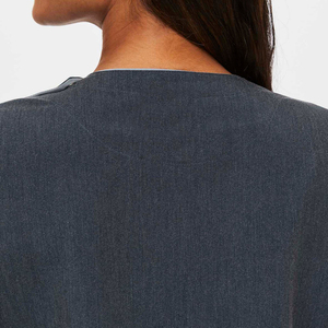 Wrinkle Resistant Cotton Polyester Spandex Women's Hospital <b>Scrub</b> <b>Set</b> with Needle Detection and Seamless Fusing Nursing Uniform - Product Image 3