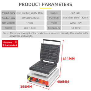 Máy làm bánh quế que Đức Deutstandard NP-60, máy làm xúc xích que, máy làm bánh quế thương mại, máy làm bánh quế que - Product Image 5