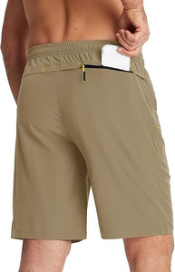 กางเกงขาสั้นออกกำลังกายสำหรับผู้ชายกางเกงกีฬาแห้งเร็วมีกระเป๋าระบายอากาศลายพื้นพื้นพื้น - Product Image 2