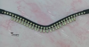 Handmade Genuine Leather Horse Bridle with V-Shaped Bling Crystals Fancy Stitching Custom <b>Curry</b> <b>Combs</b> Design - Product Image 5