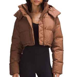 Women's Fashion Bubble Puffer Winter Short <b>Jacket</b> Plus Sizes Zipper Pocket <b>Cropped</b> Cotton Coat Down <b>Jackets</b> 2026 Winter Clothing - Product Image 1