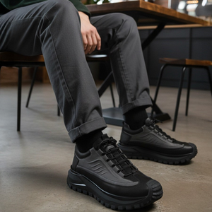 Best Sell M434 Men Genuine <b>Leather</b> Trekking Shoes Anti Slip Rubber Sole for Wholesale - Product Image 2