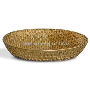 จานทำสบู่สำเร็จรูปสีทองทำจากโลหะอลูมิเนียมทรงกลมดีไซน์หรูหราใช้ในบ้าน - Product Image 1