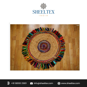 Alfombra antideslizante de estilo persa de yute 100% hecha a mano, el mejor diseño para sala de estar, dormitorio, puerta de baño, modelo de logotipo tejido - Product Image 2