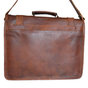 <b>Men's</b> Casual Stylish Brown Genuine Leather Laptop Briefcase Luxury Lightweight Durable Portable Messenger <b>Bag</b> <b>Office</b> Business - Product Image 2