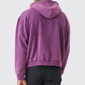 Sweat à capuche unisexe personnalisé en polaire lourde avec fermeture éclair imperméable et respirant 100% coton avec poche pour l'hiver OEM de marque privée - Product Image 5