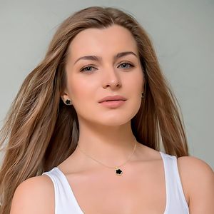 Set di gioielli in lega di fiore fortunato placcato oro Clover Design collana orecchini bracciale anello braccialetto-alla moda trifogli su catena - Product Image 2