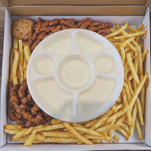 จานอาหารกลางวันแบบย่อยสลายได้7ช่องวัสดุทำจากกระดาษชานอ้อยแบบย่อยสลายได้ทนทานถาดใส่อาหารแบบใช้แล้วทิ้งสำหรับไปโรงเรียน - Product Image 1