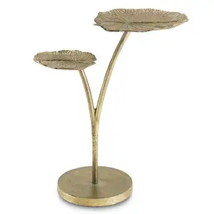 鋳造アルミ金属ゴールデン仕上げ高級室内装飾家具サイド広告コーヒーテーブル