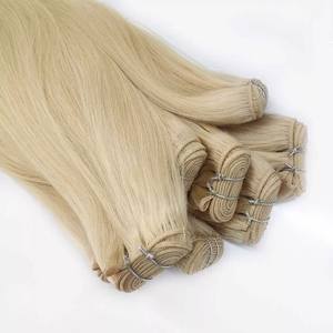 Vente en gros d'extensions de cheveux humains vierges brésiliens 100% Remy trame droite naturelle de haute qualité 20 pouces cheveux de couleur blonde - Product Image 4